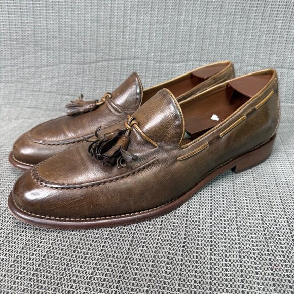 Johnston & Murphy Cellini Tassel Loafers Mens Size10M Brown Leather - Picture 2 of 9